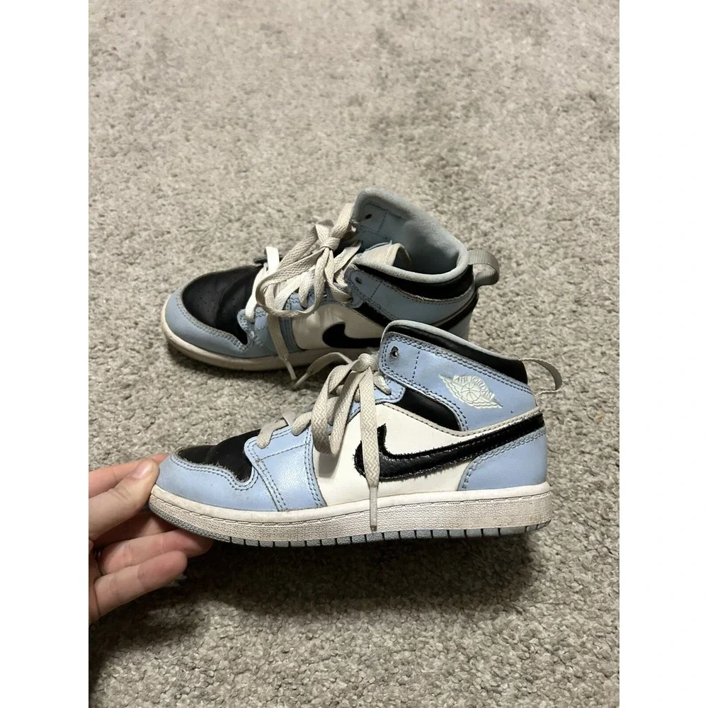 Nike Boys Air Jordan 1 Mid 640737-401 Blue‎ Basketball Shoes Sneakers Size 1Y